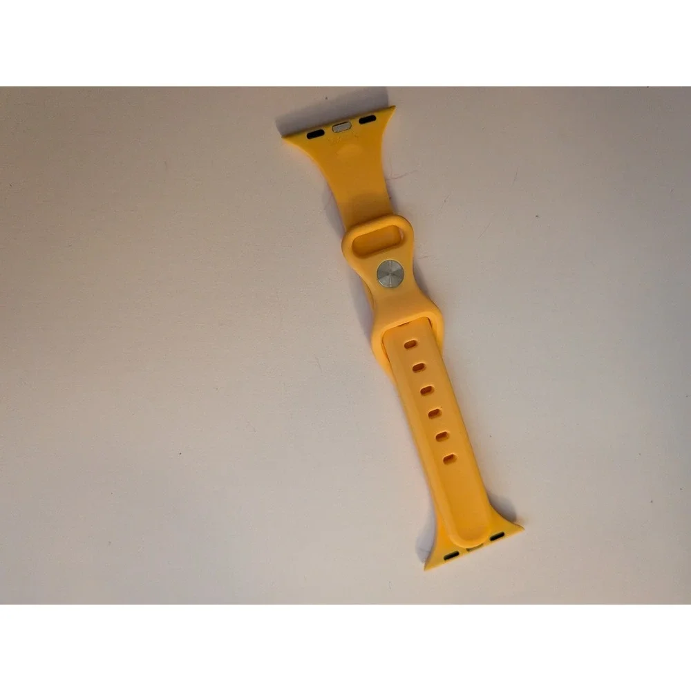 Yellow Silicone Sport Band for Apple Watch 38mm 40mm 41mm Pin Tuck Strap